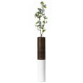 thumbnail image 4 of Modern Tall Decorative White and Brown Ripped Cylinder Floor Vase, 4 of 7