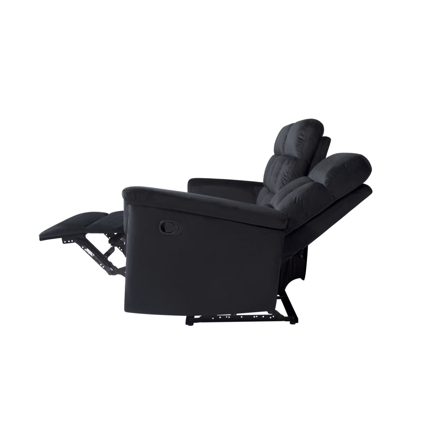 Kadyn 3-seater Relining Sofa, Modern Recliner Sofa for Living Room, Velvet Upholstered Sofa for Home, Black Kadyn 3-seater Relining Sofa, Modern Recliner Sofa for Living Room, Velvet Upholstered Sofa for Home, Black