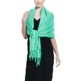thumbnail image 2 of Peach Couture Soft and Silky Bamboo Rayon Luxurious Eco-Friendly Shawl (Mint Green), 2 of 2