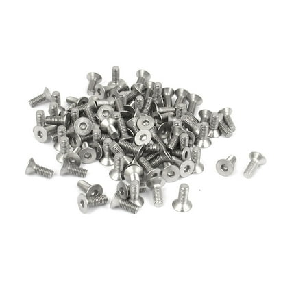 M3 x 8mm 304 Stainless Steel Hex Socket Countersunk Flat Head Screw Bolts 100PCS