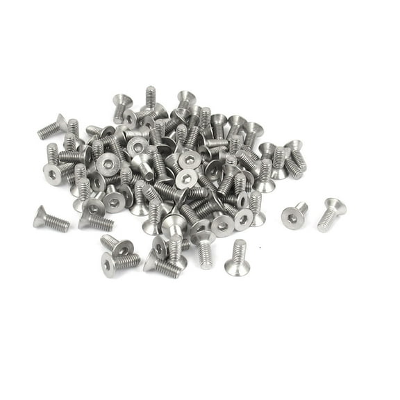 M3 x 8mm 304 Stainless Steel Hex Socket Countersunk Flat Head Screw Bolts 100PCS