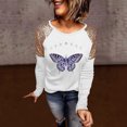 thumbnail image 2 of Blusa informal de manga larga con estampado de lentejuelas para mujer Pompotops FGAJ333, 2 of 6