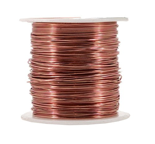 Hobby 18 Gauge 9M, Bare Copper Weaving Sculpting Mandala Crafts Thin Copper Wire for Jewelry Making Gem Metal Wrap; Soft and Bendable; 1 Spool 