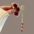 thumbnail image 3 of 1 Pcs Épingle à Cheveux Rose à Perles avec Pompon Pince à Cheveux Femme Griffe Accessoires pour Cheveux Couvre-Chef, 3 of 5