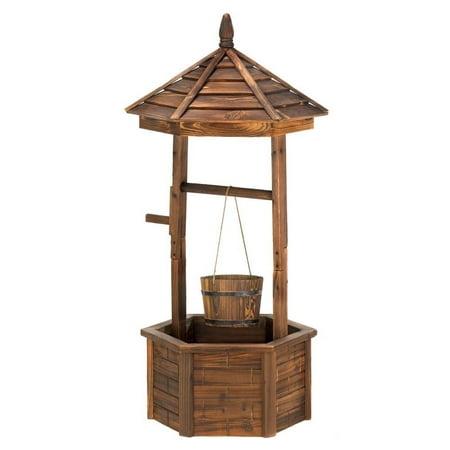 Decorative Wishing Well - Garden Planter, Wishing Well Decorative Rustic Patio Standing Outdoor Planter