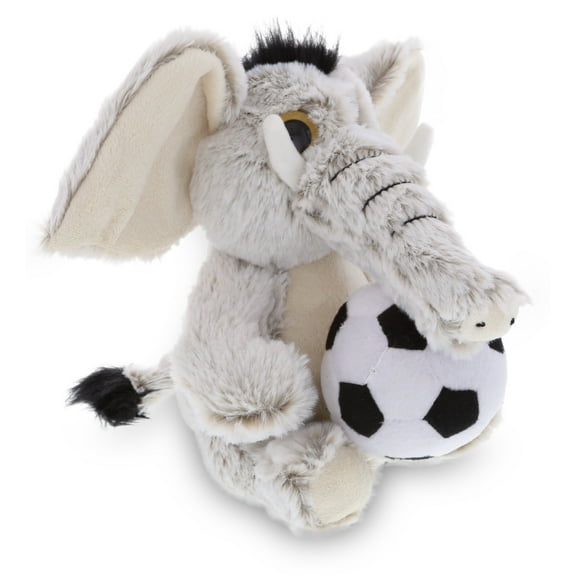 DolliBu Elephtant Stuffed Animal with Soccer Ball Plush - Soft Plush Huggable Elephant, Adorable Playtime Plush Toy, Cute Zoo Life Gift, Soccer Plush Doll Animal Toy for Kids and Adults - 9 Inch
