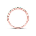 thumbnail image 4 of 10kt Rose Gold Womens Round Emerald Square Dot Stackable Band Ring 1/5 Cttw, 4 of 4