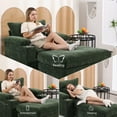 thumbnail image 6 of 53.8" D Oversized Chair and Ottoman Set, Modern Chenille Fabric with Storage, USB Ports & Cup Holders, Green, 6 of 7