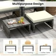 thumbnail image 5 of PetFurnishn Patio Ottomans Set of 2, PE Rattan Footstools with Removable Cushions & Metal Frame, Side Tables, Additional Seating, Outdoor Stools for Balcony, Backyard & Poolside (Beige), 5 of 10