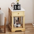 thumbnail image 6 of Uforic End Table with Charging Station for Living Room, Nightstand Side Table with Drawer, Natural, 6 of 9