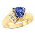 thumbnail image 2 of Star K � 14kt Gold Genuine Tanzanite Trillion Triangle Contemporary Modern Designer Ring, 2 of 9