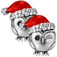 thumbnail image 1 of Dije buho con gorro rojo esmalte XmasOwl01 2Pzas Plata S925 Chapa Separador Fijo Búho Navideño Plata/Rojo Caja Blanca 4x, 1 of 2