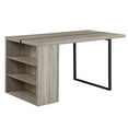 thumbnail image 2 of Stylish Rectangular Table In Grey And Black, Metal Inlay Organized Storage Options Contemporary Dining With Compartments, 2 of 3