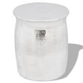 thumbnail image 2 of vidaXL Hammered Aluminum Stool Side End Living Room Silver/Brass 16.5"/18.5", 2 of 17