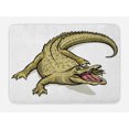 thumbnail image 1 of Reptile Bath Mat, Illustration of Exotic Wild Crocodile Hungry Mouth Predator Aquatic Safari Theme, Non-Slip Plush Mat Bathroom Kitchen Laundry Room Decor, 29.5 X 17.5 Inches, Navy White, Ambesonne, 1 of 2