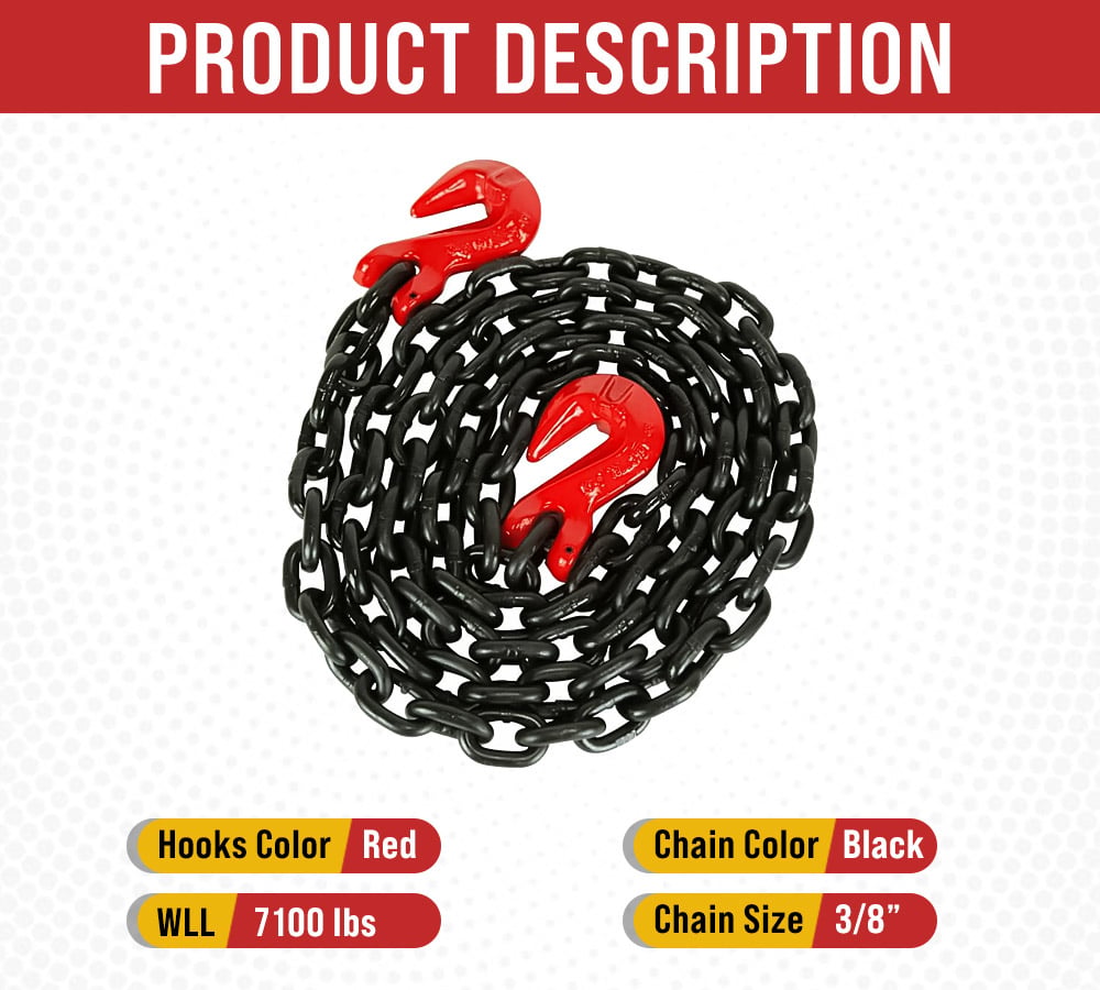 4PK Falcon Cargo 1/2 X 25' G80 Tow Chain Transport Binder 12,000 LBS
