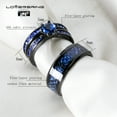 thumbnail image 4 of His and Hers Wedding Ring Sets Couples Rings Black Gold Plated Blue Cz Stainless steel band, 4 of 5