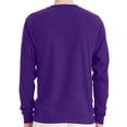 thumbnail image 4 of Hanes Essential-T Men's Long Sleeve T-Shirt | Soft Crew Neck 100 Cotton Tee, Athletic Purple, M, 5 oz, 4 of 5