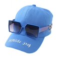 thumbnail image 3 of Gorra de verano para niños, gafas de sol medio vacías para niños, gorra moderna y elegante, gorra de béisbol con cola de caballo para niñas, 3 of 6