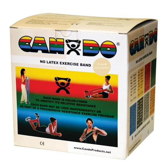 CanDo latex-free exercise band, tan, 25 yard dispenser