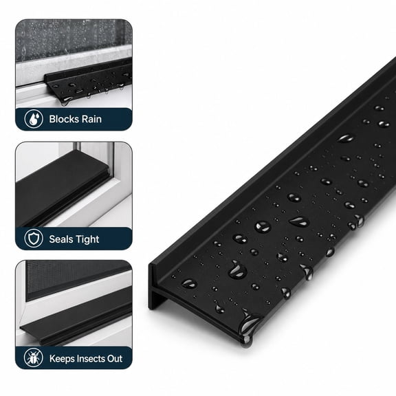 2PC Window Weather Strip Rain Seal Gap Waterproof Strip for Door Window Draft Blocker