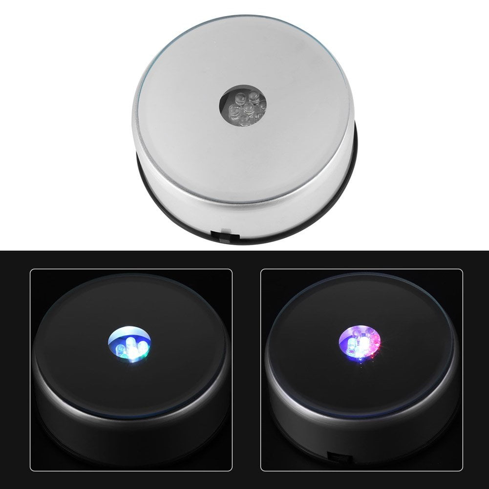 7 LED Rotating Display Stand Spinning Display Stand with Colored Lights  Round