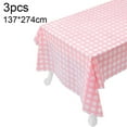 thumbnail image 2 of Paquete de 3 manteles a cuadros desechables de plástico para fiesta, mantel de picnic de 54 x 108 pulgadas. Cubierta de mesa rectangular, 2 of 5