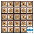 thumbnail image 2 of Mi Alma Floral Red Brown Tile Stickers - Removable Vinyl 4x4, 24 pcs, 2 of 9