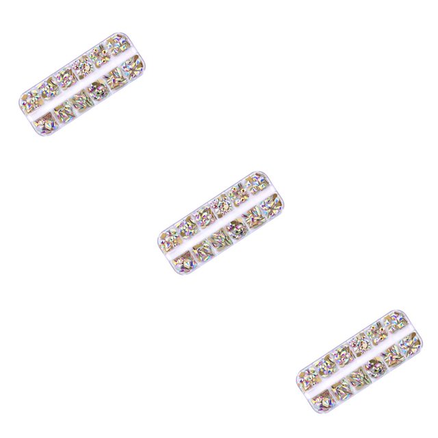 QualitChoice 1 Bag Glass Crystal Special-shaped Eye-catching Flat Bottom Easy to Paste Perfect Match Nail Rhinestones for Mobile Phone Heteromorphic 240pcs 3Set
