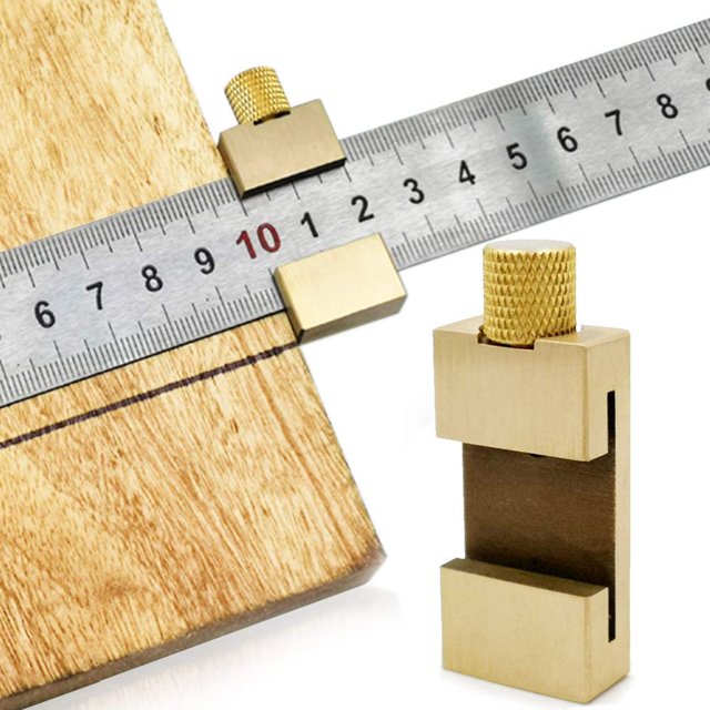 Regla de posicionamiento de acero inoxidable, herramienta de regla, bloque de regla de acero de latón, tope de regla, regla de marcado 30, herramienta de marcado, para carpintería, bricolaje,