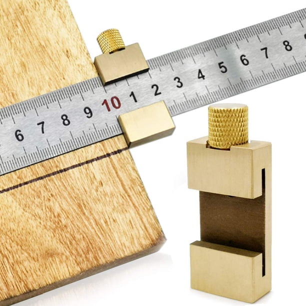 Regla de posicionamiento de acero inoxidable, herramienta de regla, bloque de regla de acero de latón, tope de regla, regla de marcado 30, herramienta de marcado, para carpintería, bricolaje,