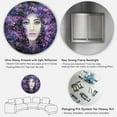 thumbnail image 5 of Designart 'Portrait of A Lady With Purple Lavender Flowers' Modern Circle Metal Wall Art 11x11 - Disc of 11, 5 of 5
