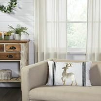 VHC Brands Wintergleam Reindeer Pillow 14x22