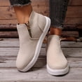 thumbnail image 2 of Willtoo Women's Faux Suede Ankle Boots, Round Toe Side Zip High Top Sneakers with Chunky Sole, Casual Non-Slip Walking Footwear, 2 of 6