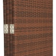 thumbnail image 3 of 3 Panels Patio Outdoor Privacy Screen Room Divider Brown Resin Wicker Weather Resistant, 3 of 5