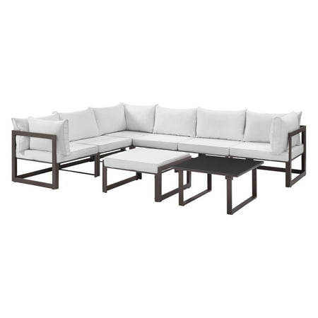 Fortuna 8pc Outdoor Patio Sectional Sofa Set - White - Modway
