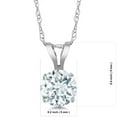thumbnail image 2 of Gem Stone King 14K White Gold Sky Blue Aquamarine Pendant Necklace for Women (0.40 Cttw, Gemstone March Birthstone, Round 5MM, with 18 inch Chain), 2 of 4