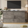 thumbnail image 4 of Cómoda Ancha de 6 Cajones de Madera MDF 120 cm Diseño Moderno sin Tiradores Gran Capacidad para Ropa y Organización Ideal para Dormitorio Sala y Recibidor, 4 of 7