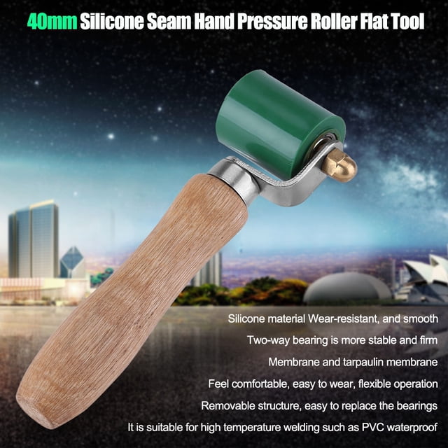 Fosa Hand Roller,40mm Silicone High Temperature Resistant Seam Hand Pressure Roller Roofing PVC Welding Tool, Hand Pressure Roller