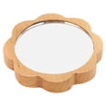 thumbnail image 2 of Espejo Cosmético De Madera, Espejo De Maquillaje Con Marco De Madera De Vidrio Redondo Portátil Para La Vida Diaria, 2 of 7