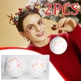 thumbnail image 2 of Axiiglly 2Pcs Christmas Balls Ornaments, 3.54" Glitter Christmas Balls with Sequins, Shatterproof Xmas Hanging Balls for Christmas Trees Decorations, Holiday Party Decor, White, 2 of 8