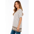 thumbnail image 3 of Roaman's Women's Plus Size Printed V-Neck Blouson Sleeve Tunic, 3 of 3