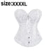 thumbnail image 2 of Corsé deshuesado con cordones para mujer, corpiño, lencería, moldeador de cuerpo, corsé de princesa, Blanco, 2 of 6