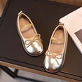 thumbnail image 6 of Viluyesy Big Kids Girls Leather Flats - Bow Princess Sandals - Soft Sole Spring Summer Dress Shoes Gold Size 1, 6 of 6