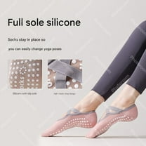 Orange Pink Cross Ribbon No Heel Non Slip Pilates Yoga Socks Home Fitness Floor Socks