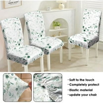 Sage Green Dining Room Chair Covers Set of 6, Farmhouse Leaf Watercolor Floral Dining Chair Covers, Stretch Removable Washable Dining Chair Covers for Holiday Kitchen Dining Room Decor