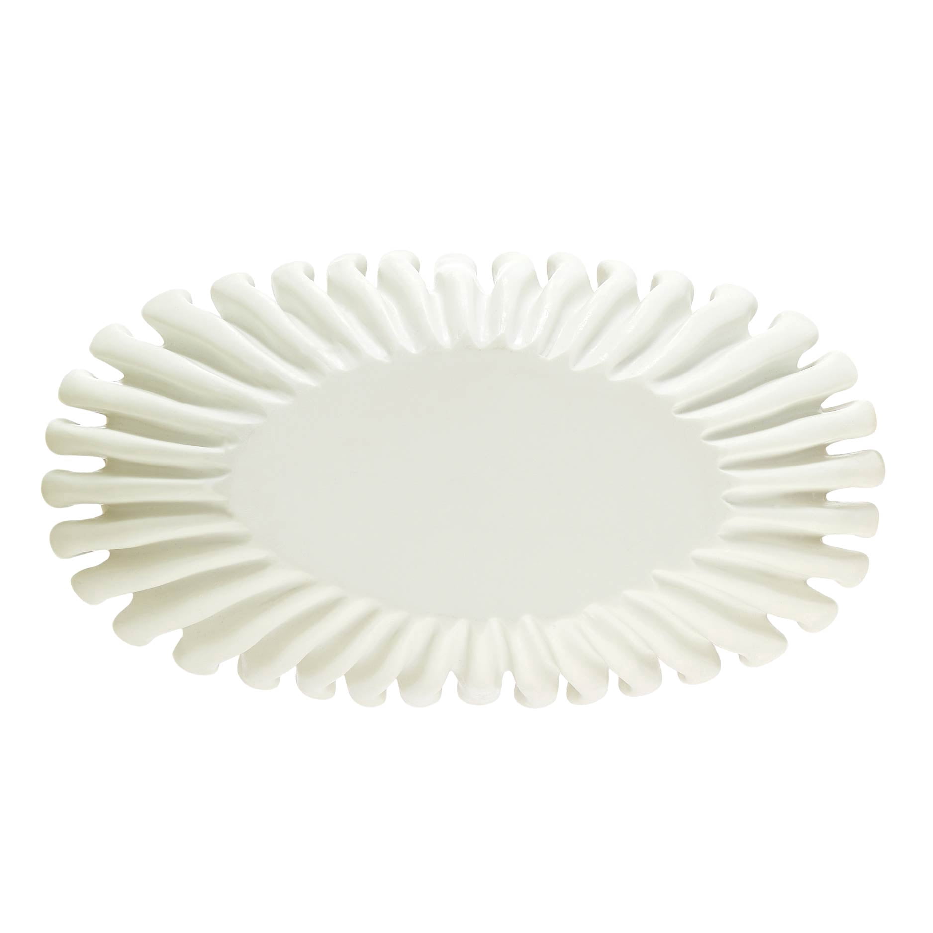Stylehouse White Resin Fluted Decorative Bowl