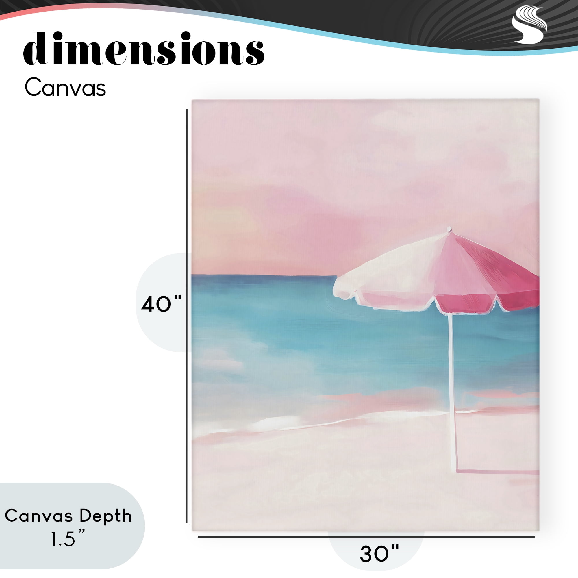 Stupell Industries Serene Pink Beach Umbrella Canvas Wall Art, design by The Prints Vibe
