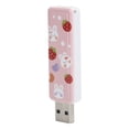 thumbnail image 2 of U Disk PushPull USB2.0 Memoria Unidad flash para automóvil Accesorios de computadora Patrón de conejo de fresa (128 GB), 2 of 5