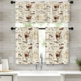 thumbnail image 1 of Coffee Kitchen Curtains Cappuccino Window Curtains Valance and Tier Set 36 Inch, Cream Rod Pocket Short Tier Curtain, Retro Coffee Shop Small Cafe Curtains for Kitchen Decor, 1 of 1